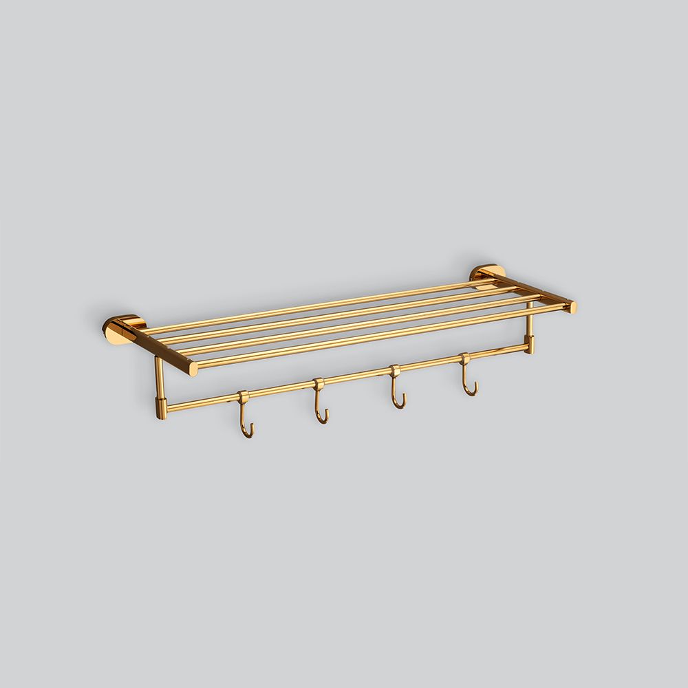 Towel Rack With Hook (Gold) image