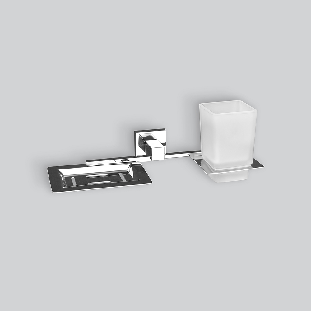 Soap With Tumbler Holder (Square - Royal) image