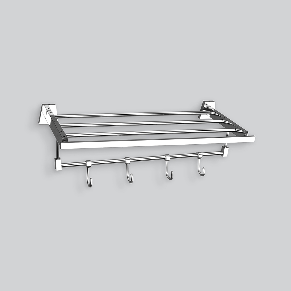 Towel Rack With Hook (Triangle - Silver) image